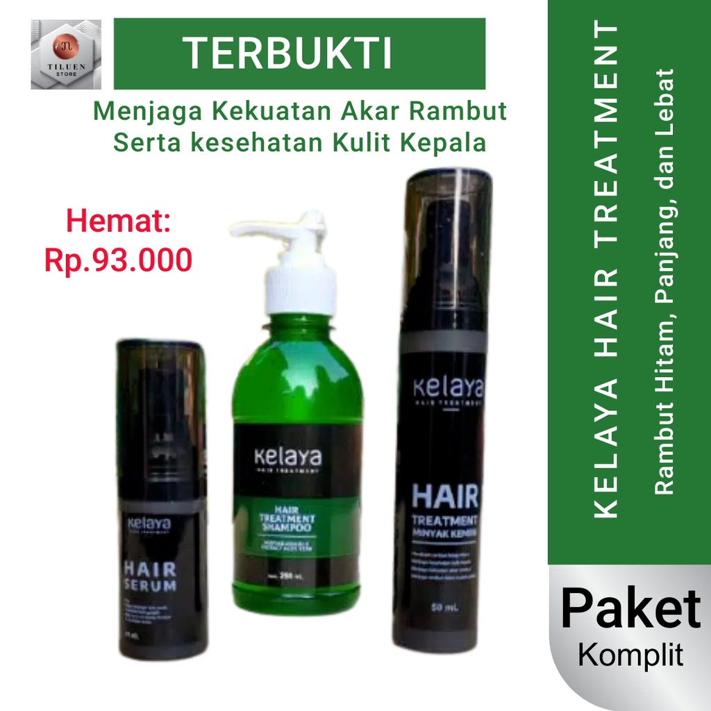 Paket Komplit Perawatan Rambut Shampo Kelaya Minyak Kemiri dan Hair Serum