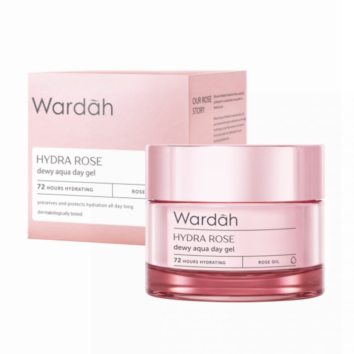 Wardah Hydra Rose Dewy Aqua Day 40GR //Moisturizer Rich Nigth 40Gr ORIGINAL-BPOM