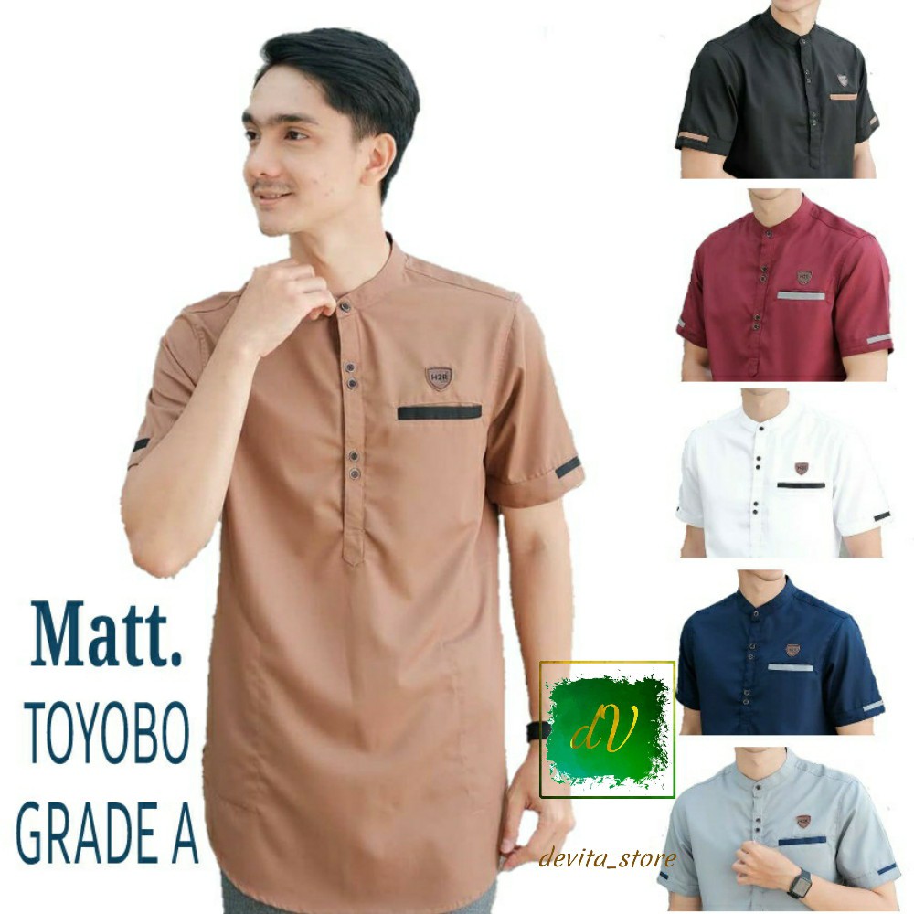 Baju koko pria label polos terlaris size S M L XL