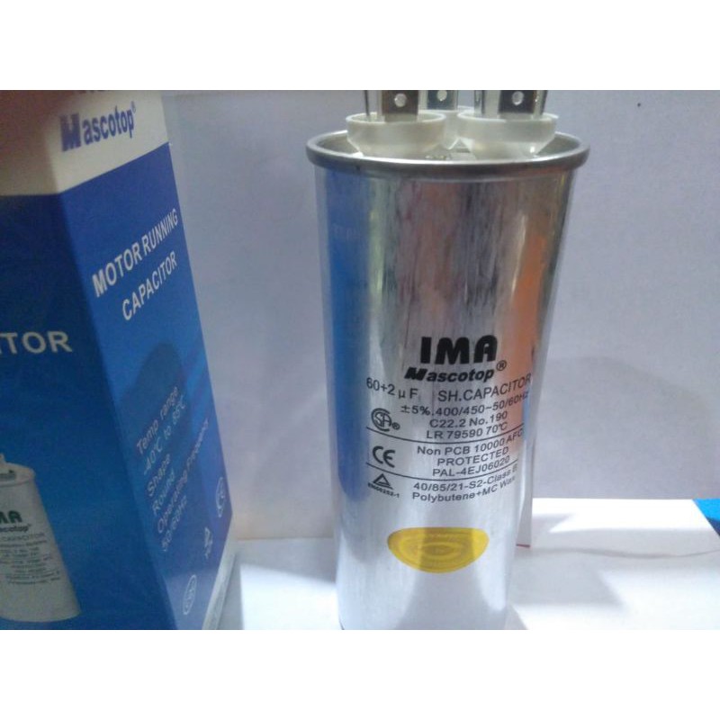 CAPASITOR AC KAKI 60+2 IMA
