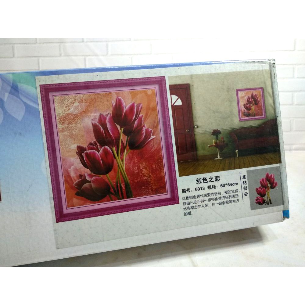 Paket DIY Craft Diamond Painting Y6013 Bunga Flower Tulip