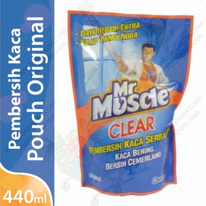 MR MUSCLE Clear Pembersih Kaca Serbaguna Original 440ml 440 ml Cairan Stainless Glass Cleaner