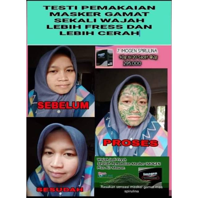 Masker gamat spirulina imogen per saser