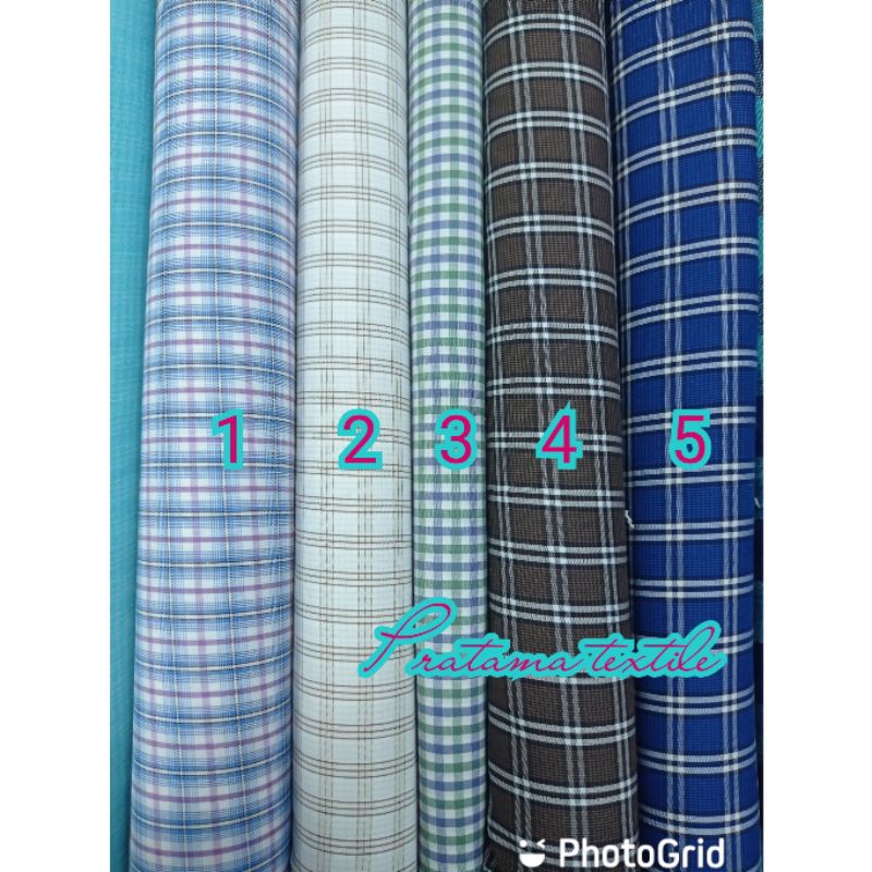 GROSIR Jual kain kemeja/Bahan kemeja katun italy_Katun italy motif kotak