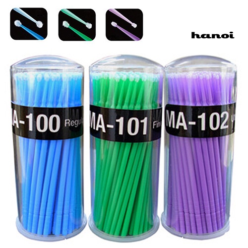 HQTM_100 Pcs Small Disposable Eyelash Extension Micro Brush Applicators Mascara