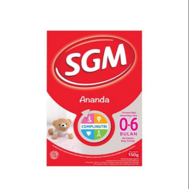 Susu Formula Bayi Sgm Ananda 06 Bulan 150gr Shopee Indonesia