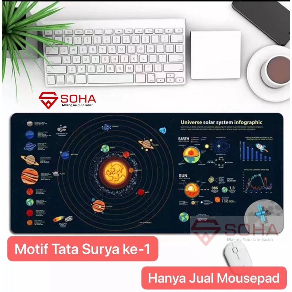 AK-02 Tatakan Mouse pad Gaming Deskmat Deskpad Design Bagus dan Warna Cerah Tatakan Keyboard Laptop Mouse Meja Kerja Mousepad Kualitas Bagus