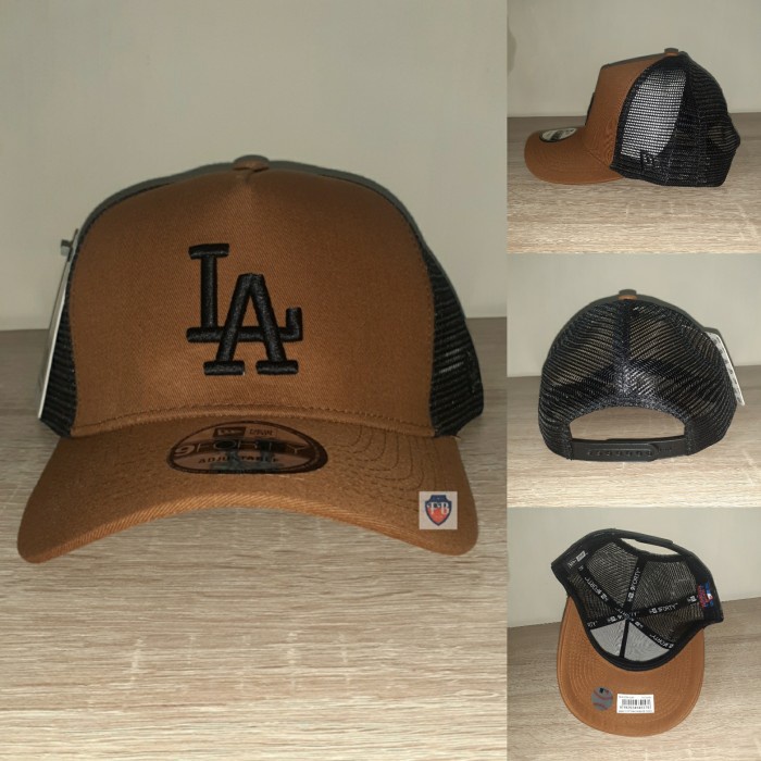 Topi Pria topi baseball pria mlb club team major league bisbol cap new era hat - LA coklat(G9Q8) GRA