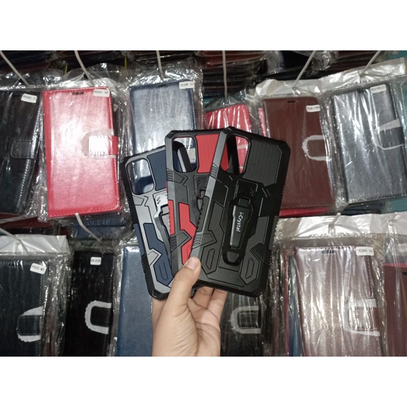 [JH] Oppo Reno 6 4G I-Crystal Robot Silikon Ring Standing Cover Casing HP Hardcase