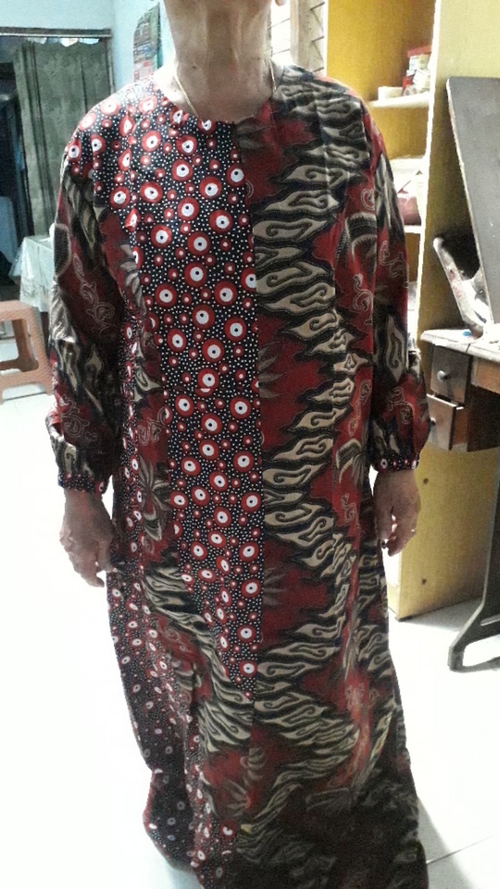 Shalimar Batik Gamis Batik Kombinasi Baju Muslim Dress Longdress Batik Terbaru Batik Pekalongan