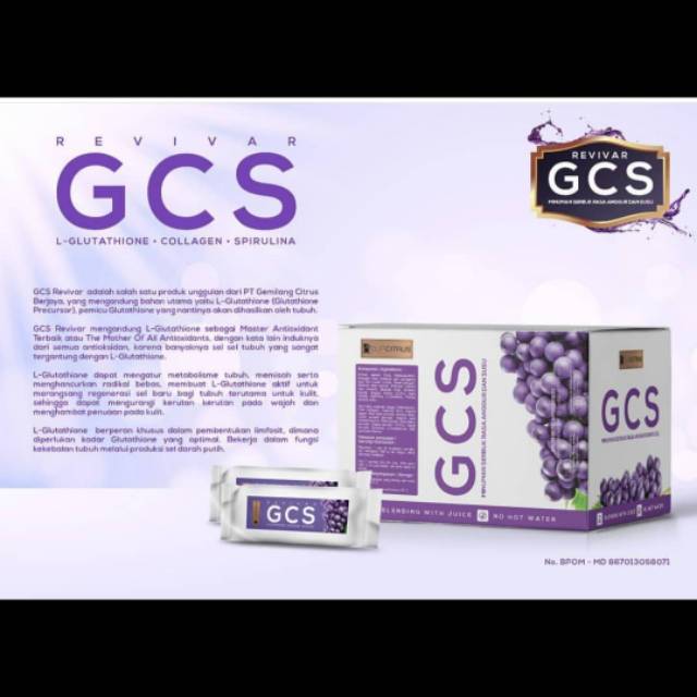 GCS revivar 1box mengandung triple gluthatione