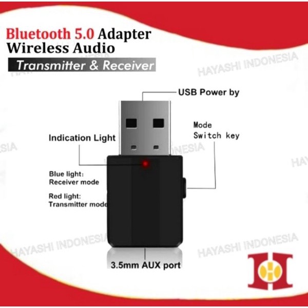 Bluetooth USB Dongle 5.0 Audio Wireless Stereo Receiver Adapter 2 In 1