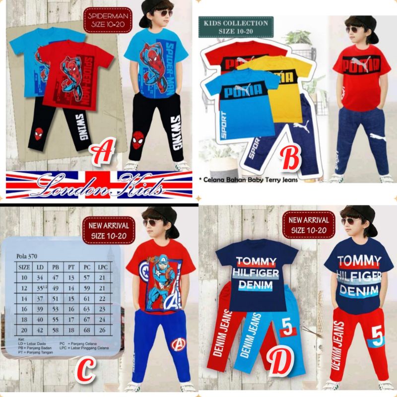 Setelan anak LONDON KIDS celana panjang 5-10thn