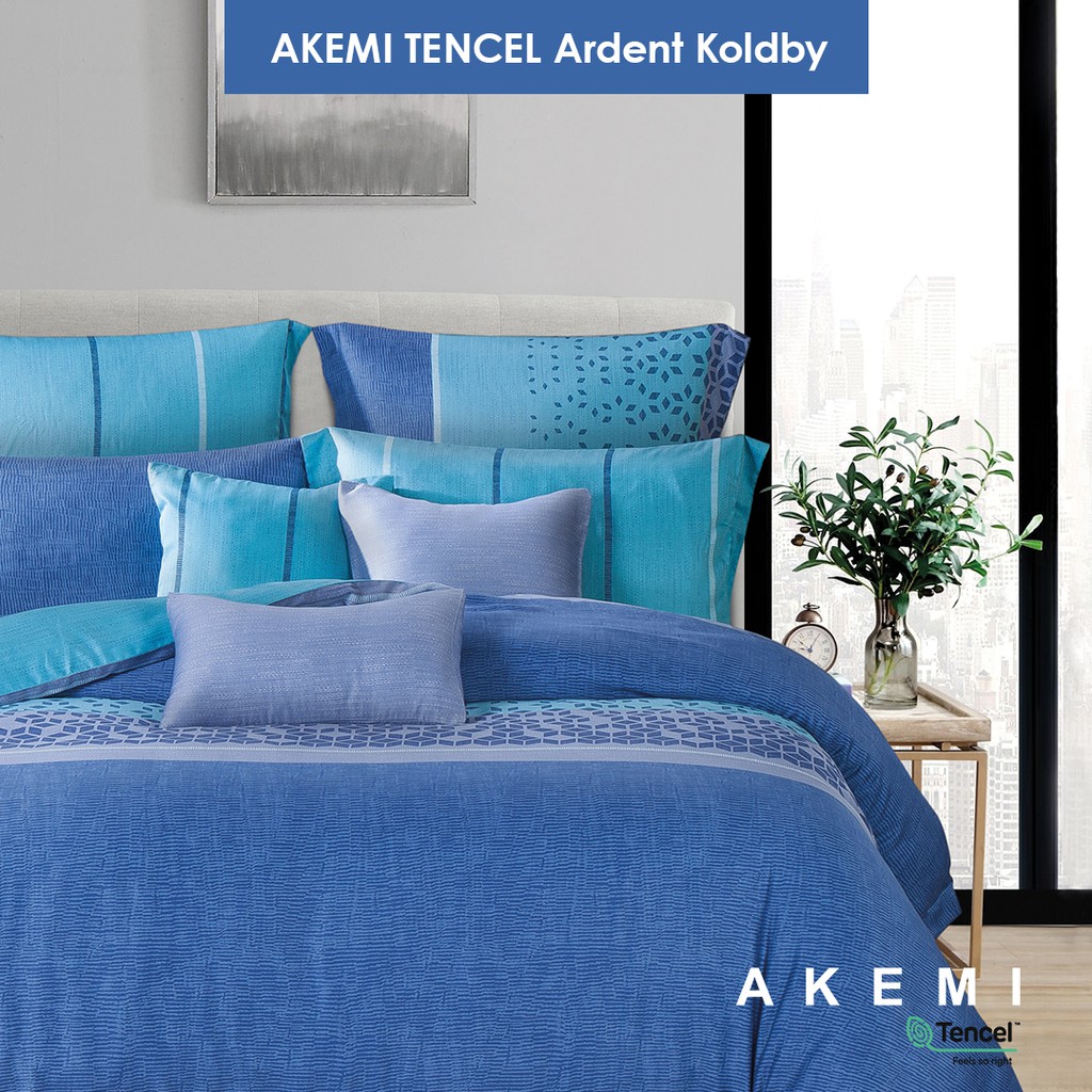 AKEMI 100% TENCEL™Modal Ardent Design Koldby Fitted Sheet Set (Sprei, P+B Cases)