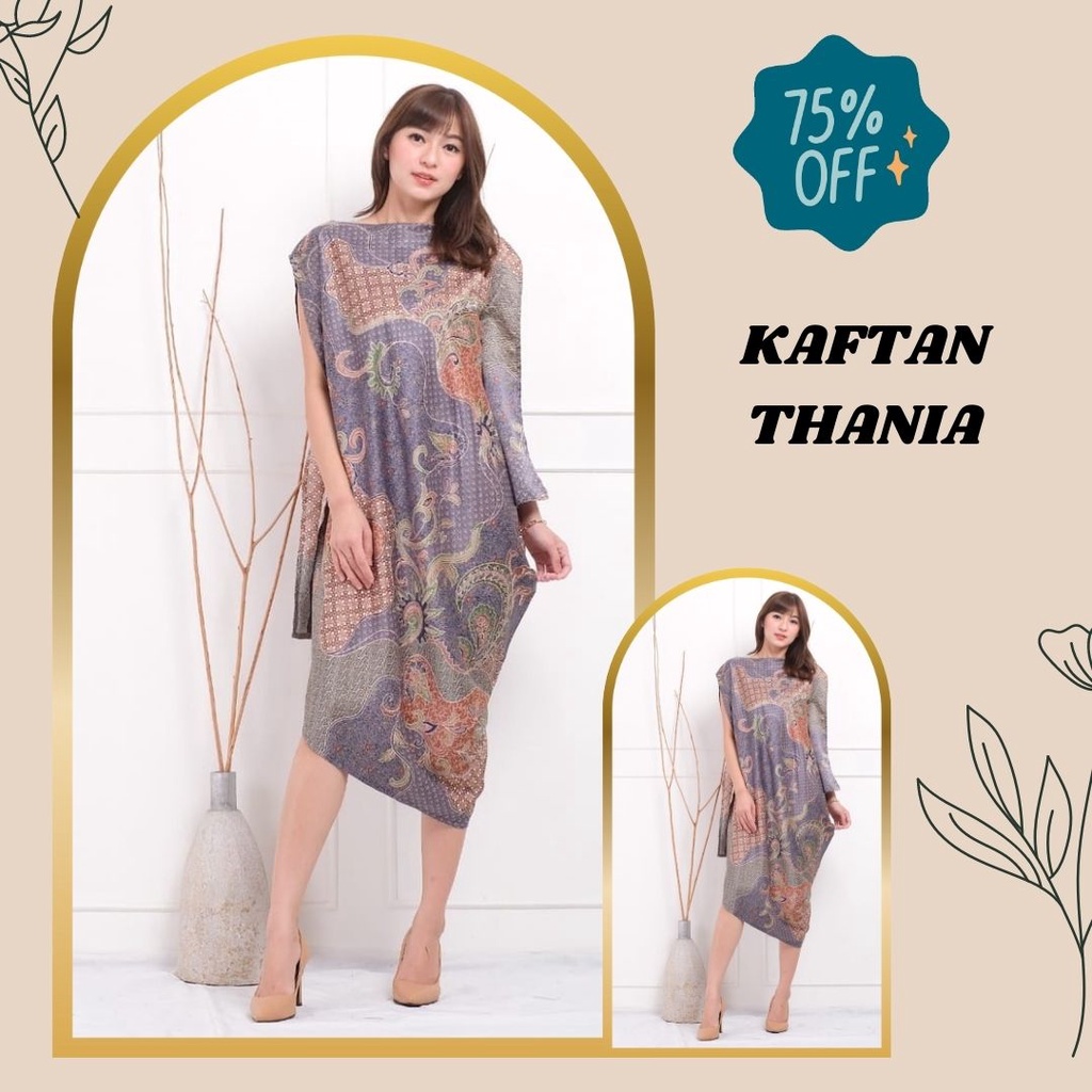 (Standart) Baju Gamis Wanita Muslim Terbaru 2021 Motif Batik Model Kaftan Busui Friendly Simple Z3B8