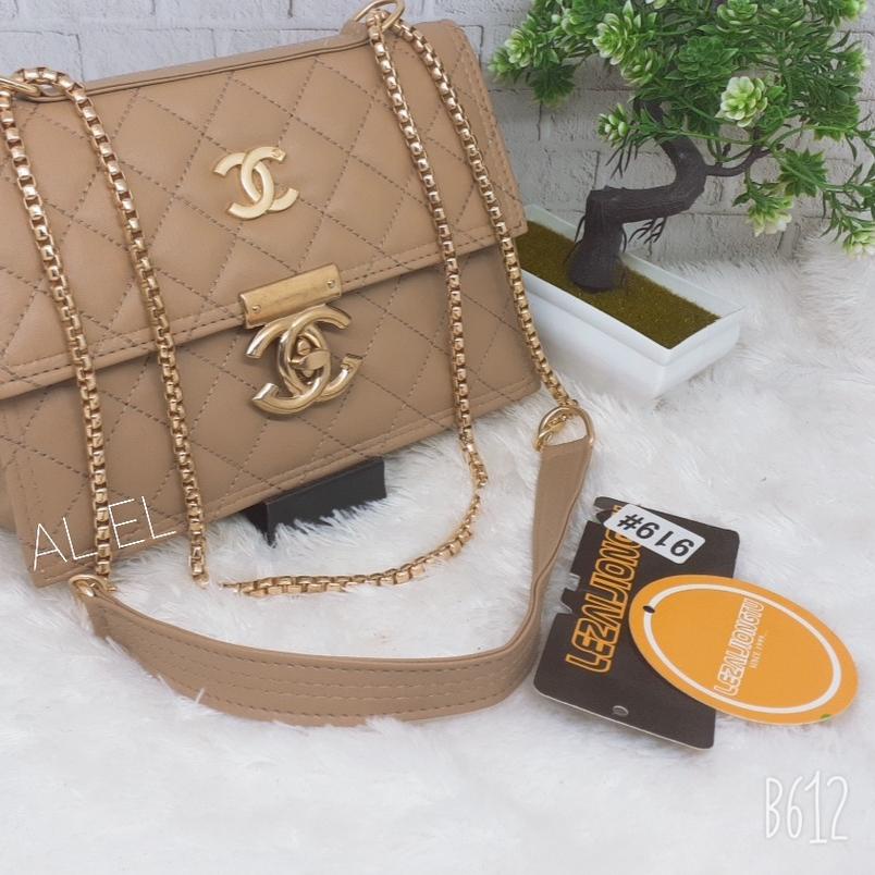 ֍ CHAN AL EL Tas Selempang Wanita Bordir Konci CC Tas Shoulder Tali Rantai import Akrilik Tas Murah