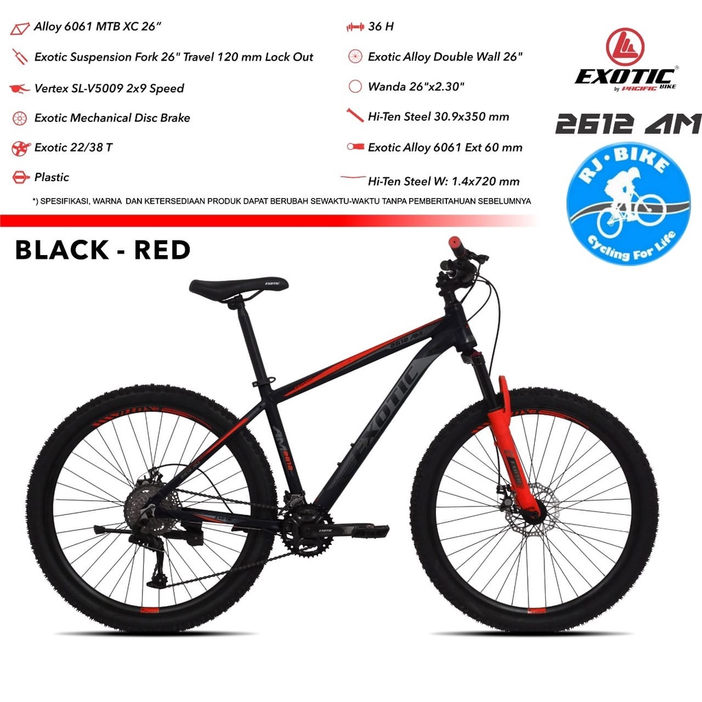 SEPEDA GUNUNG MTB 26 DAN 27.5 INCH EXOTIC 2612 AM