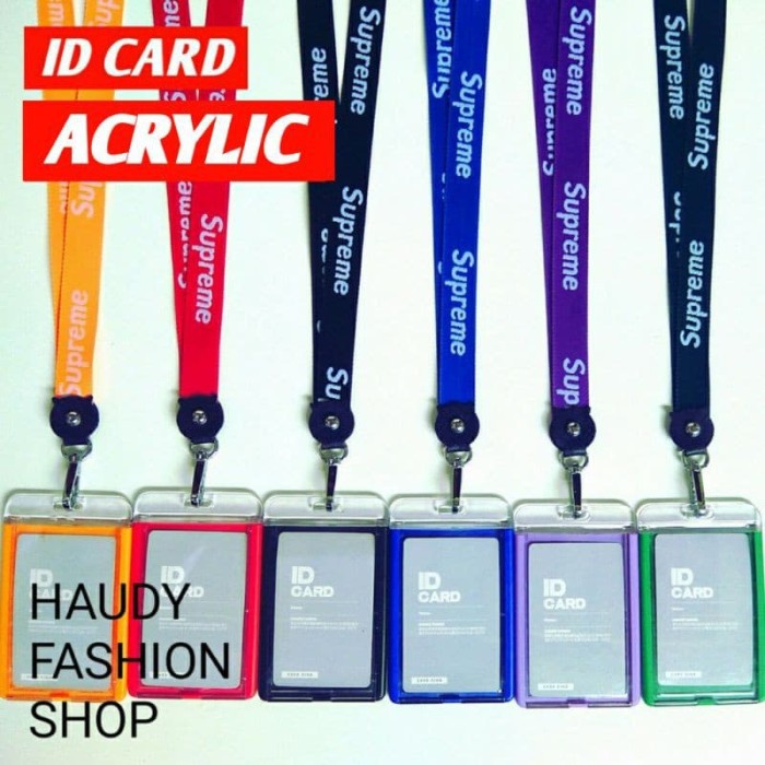 Name tag ID CARD HOLDER Supreme ACRYLIC / GANTUNGAN NAMA