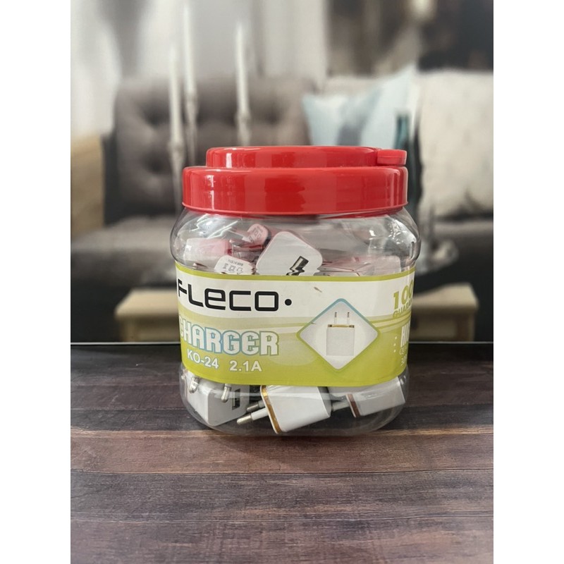 Charger FLECO Casan Fleco Kepala Batok Charger Fleco KO-24 2.1A [1Toples 30pcs]