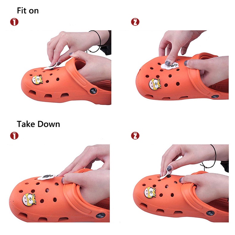 jibbitz crocs croc charms Kancing Sepatu Bahan PVC Lembut Warna Pelangi Untuk Dekorasi