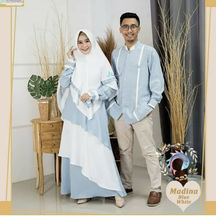 Couple Syari Metris Madinah - Biru Muda