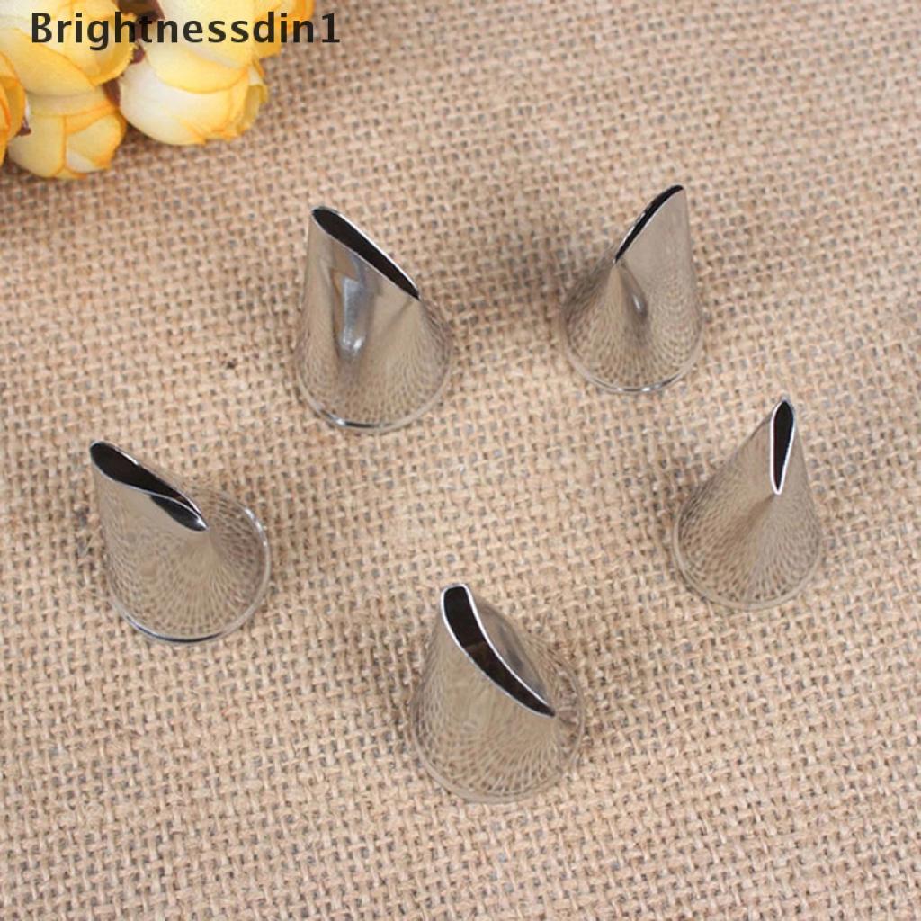 [Brightnessdin1] 5Pcs/Set Rose Petal Metal Cream Tips Cake Decorating Tools Icing Piping Nozzles  #