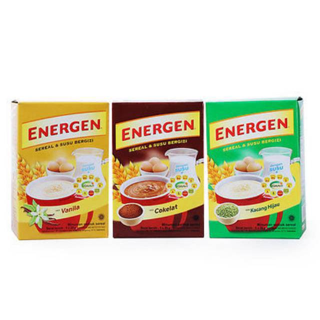 

Energen vanilla / coklat / kacang hijau isi 5 sachet