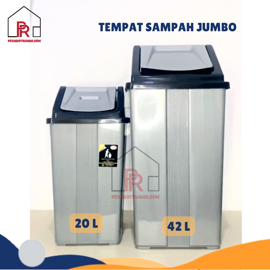 Tempat Sampah Tutup Jumbo Besar / Tong Sampah Rumah Dapur