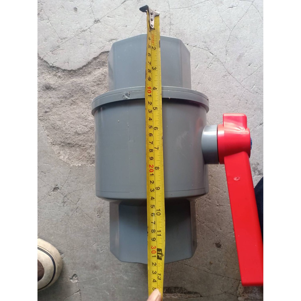 Ball valve stop kran PVC 4&quot; 4 in inch taiwan twn tw ON OFF keran pipa paralon pralon