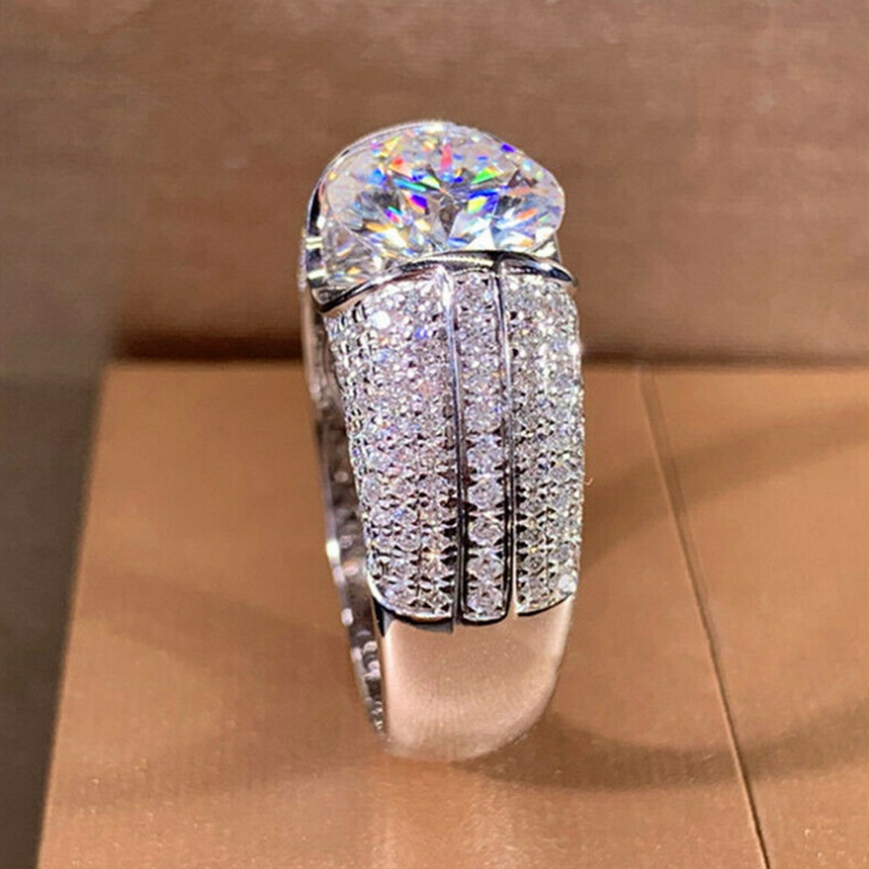 Fancyqube Cincin Zircon Desain Delapan Panah Hati Untuk Pria Dan Wanita