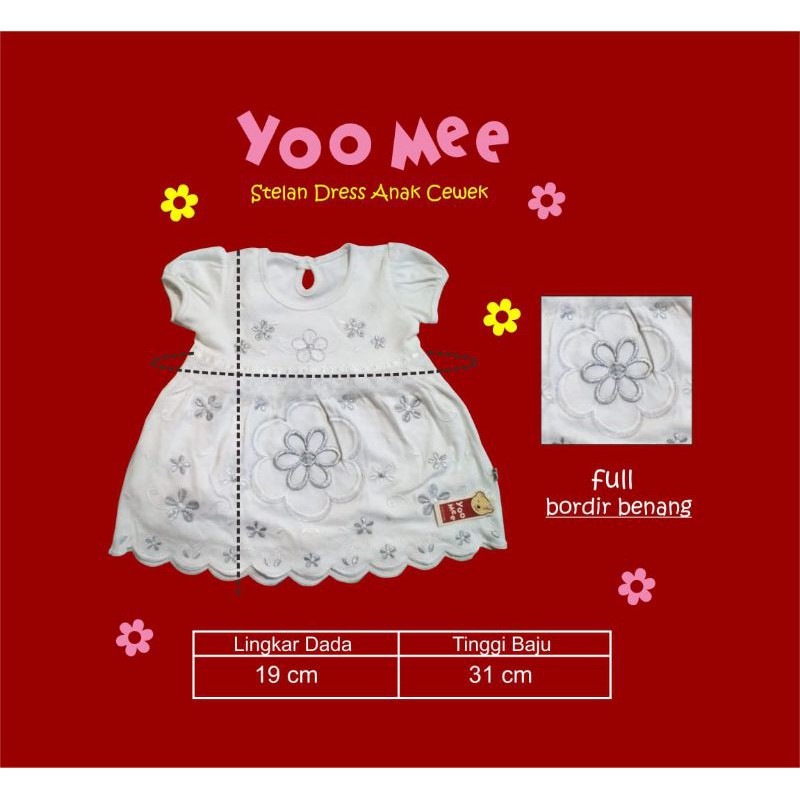 DRESS SET BABY  SETELAN BAJU BAYI PEREMPUAN DRESS NATAL PUTIH  USIA 0-6 BULAN