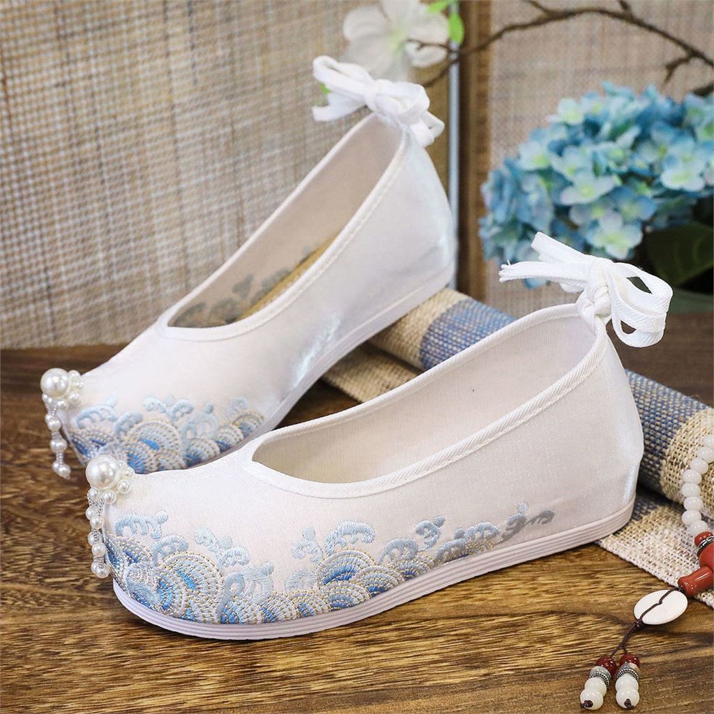 The Han-style clothing shoes original chuangming ancient style embroidered shoes Super fairy height