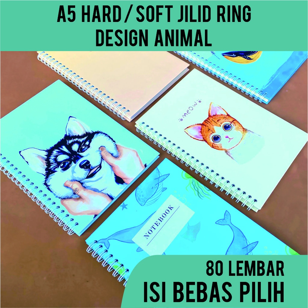 

Notes Jilid Ring Spiral Isi Bebas Pilih A5 80 Lembar Hardcover Softcover | Buku Jurnal Agenda Desain Animal