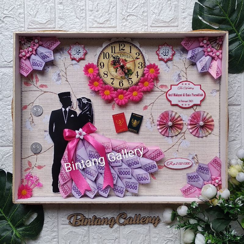 LAYOUT MAHAR UK 40*50 CM / MAHAR PERNIKAHAN MURAH / MAHAR SILUET PENGANTIN