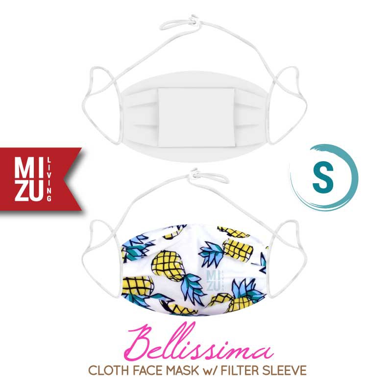 [SALE] MIZU BELLISSIMA Cloth Face Mask Masker Kain Corak Bunga 3Ply Sarung Filter NON-MEDIS REUSABLE-S