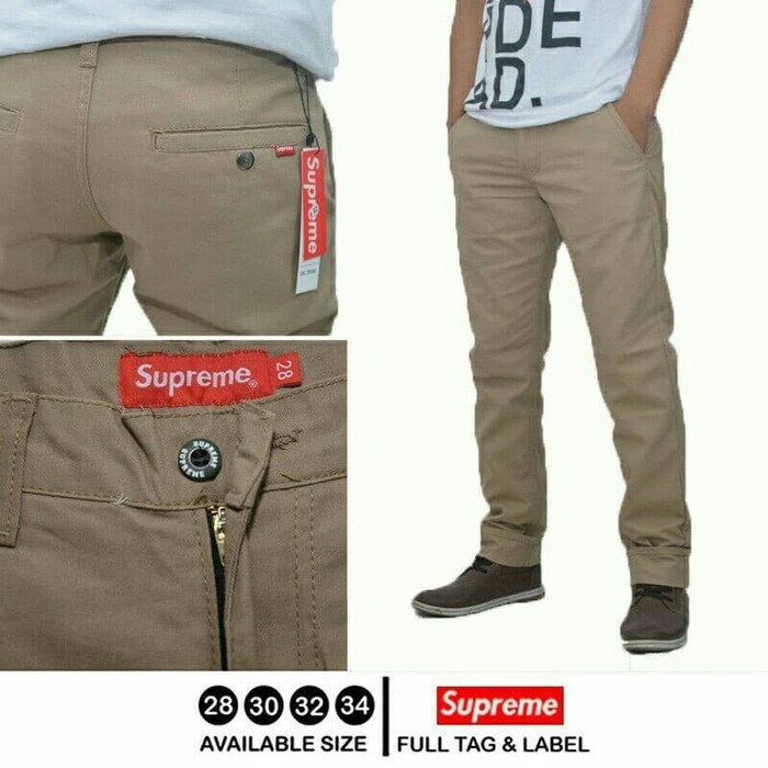 CELANA JEANS SUPREME ORIGINAL/FASHION PRIA/CELANA/JEANS/SUPREME - Cokelat, 28