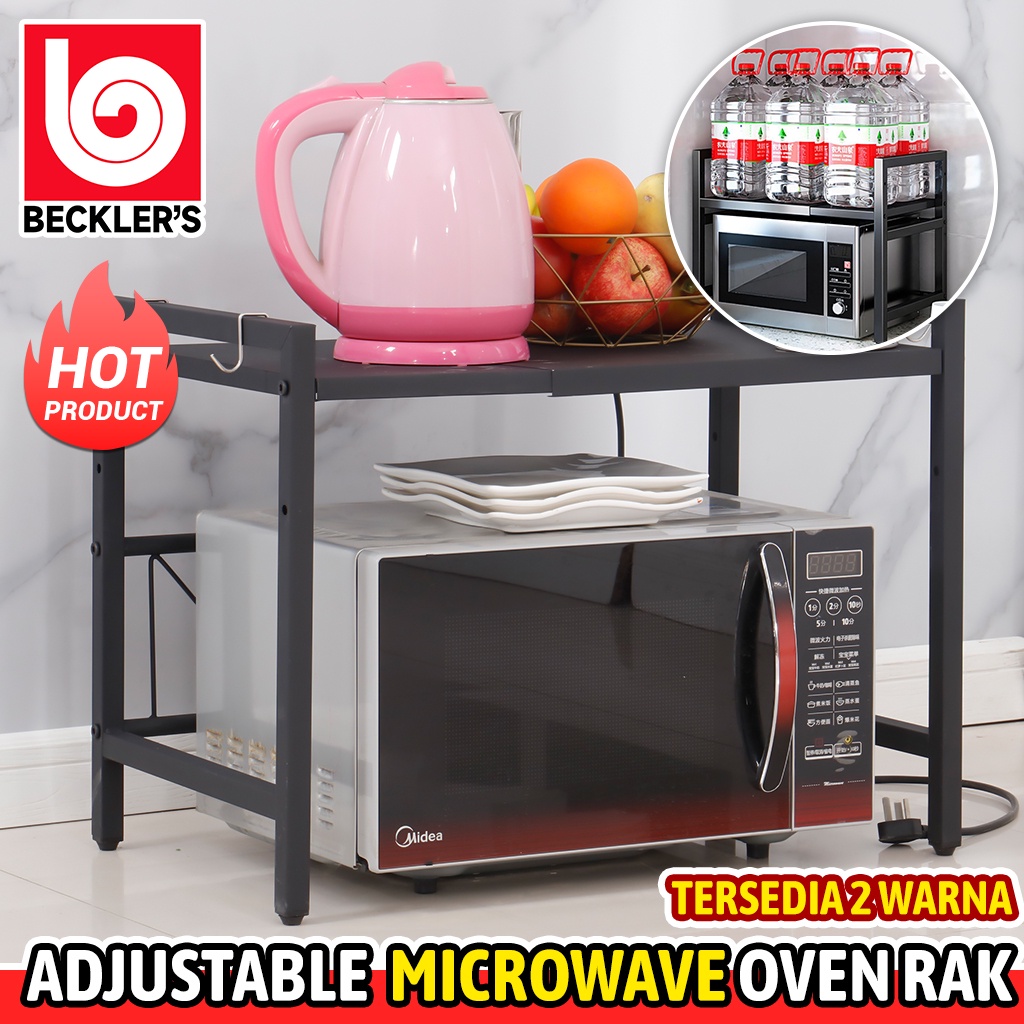 Rak Oven Microwave Stainless Steel Multifungsi Dapur / Rak Dapur Portable 2 Tingkat Serbaguna Berkualitas