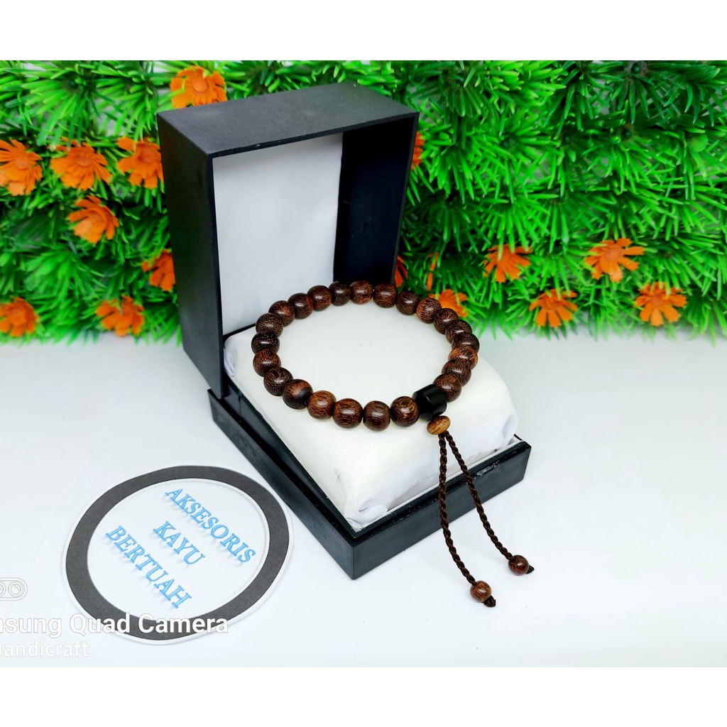 gelang tasbih kayu galih asem bahan asli natural