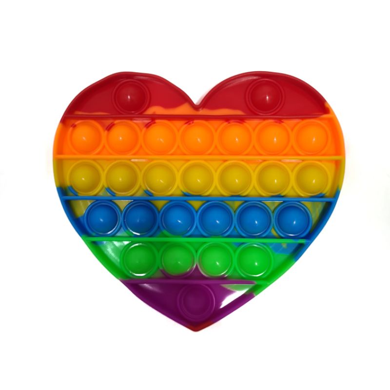 POP IT FIDGET TOY RAINBOW | PUSH POP BUBBLE FIDGET | MAINAN ANAK POP IT KARAKTER | POP IT POLOS-LOVE RAINBOW