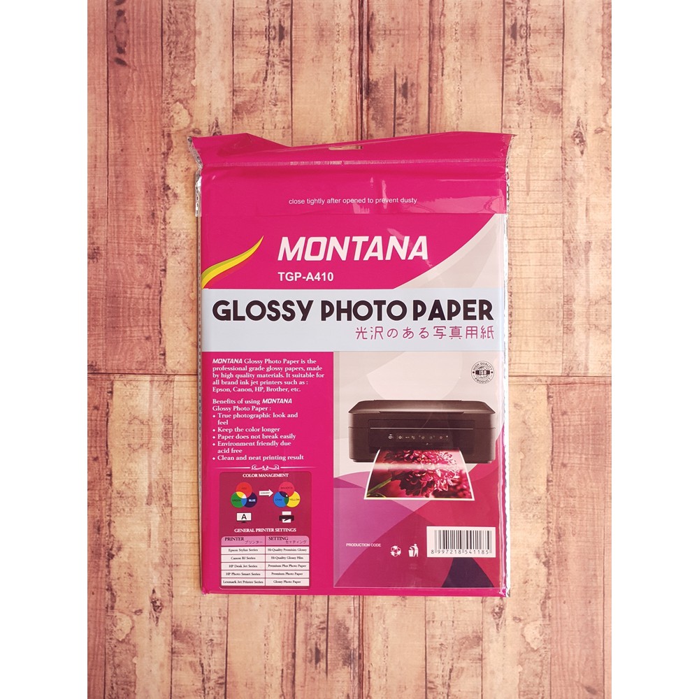 Kertas Photo - Photopaper - Montana Glossy Paper 210 Gsm - Montana TGP-A410