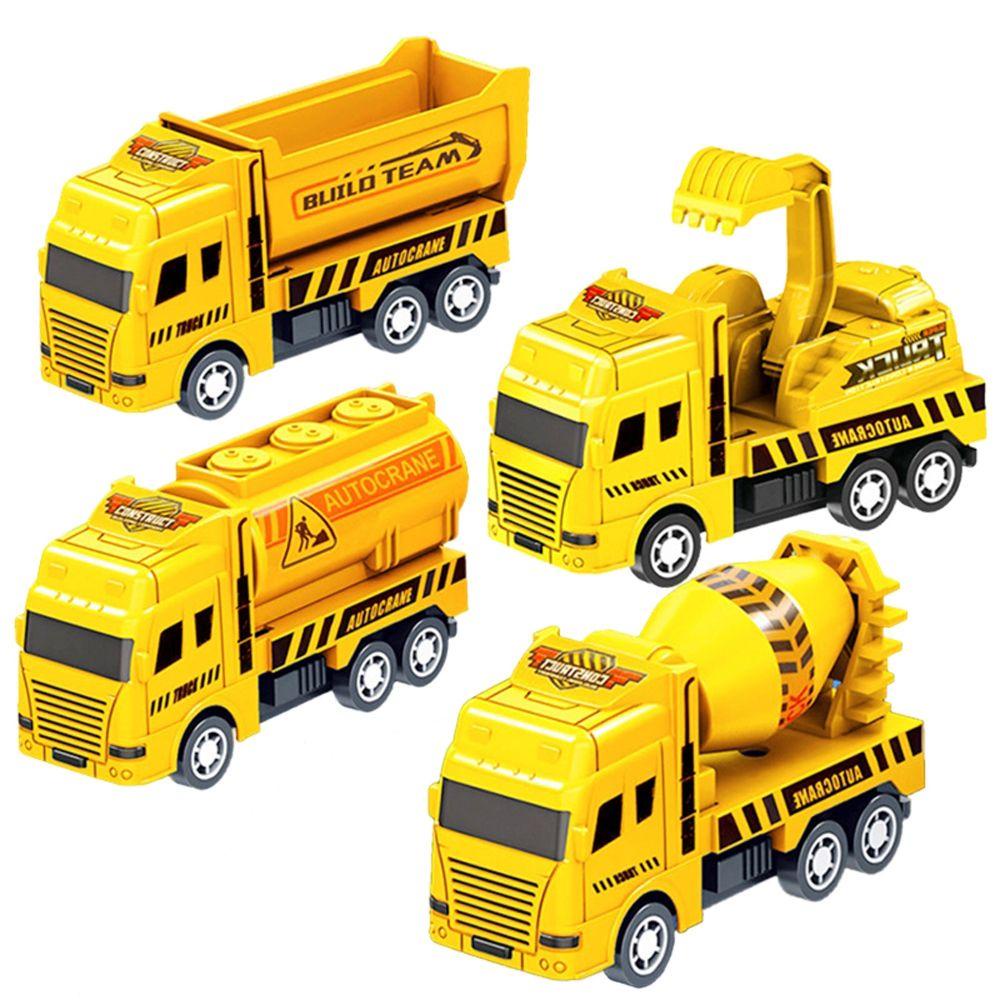 Mxbeauty Friction Powered Car Toys Puzzle Kreatif Bayi Tarik Kendaraan Model Teknik Konstruksi Excavator Anak Laki-Laki Kendaraan Carrier Mainan Teknik Mainan Kendaraan Teknik