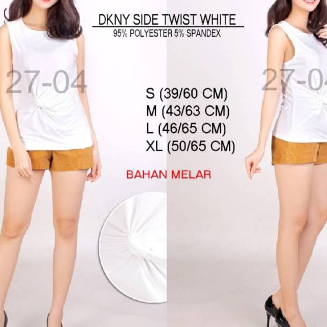 Blouse branded-DKNY SIDE TWIST WHITE