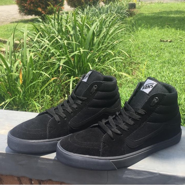 SEPATU VANS SK8 HI SNEAKERS HITAM POLOS  SEPATU SEKOLAH KERJA KASUAL