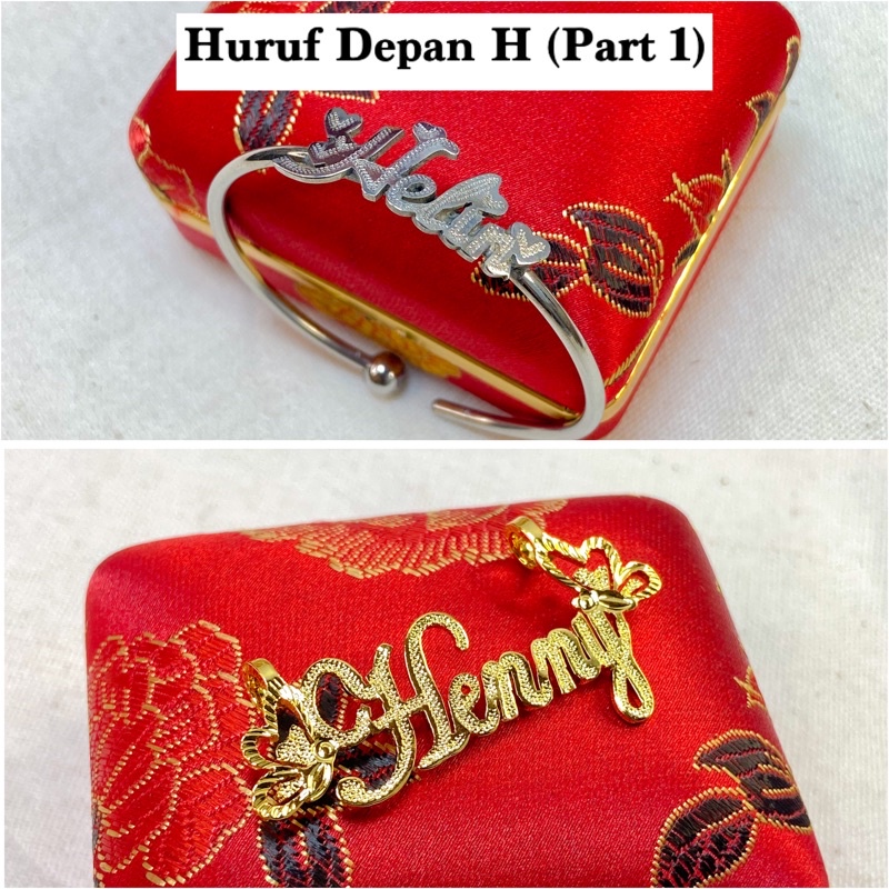 Kalung Nama READY STOCK (Huruf Depan H) Titanium Anti Karat