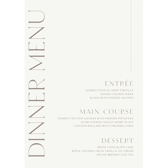 Custom Menu Card / Kartu Print Wedding