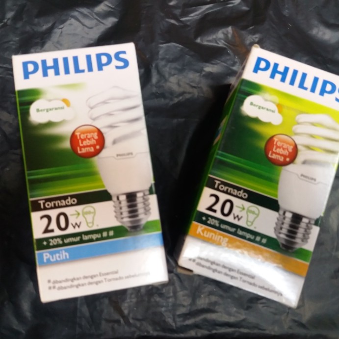 Philips Tornado 20Watt Putih / Kuning (sudah termasuk Bubble Wrap)