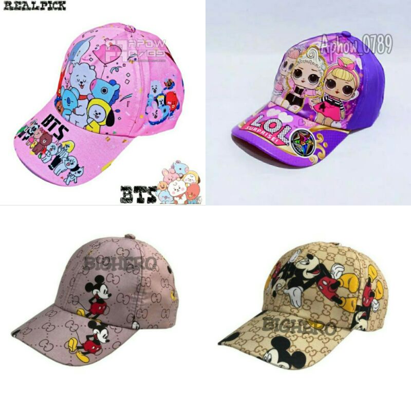 Topi printing anak perempuan usia 1-10 tahun topi wanita topi baseball perempuan