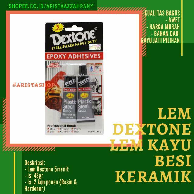 PULAUJAWA lem besi dextone | LEM DEXTONE 5 MENIT ASLI - LEM EPOXY BESI KACA KAYU KERAMIK 48gr