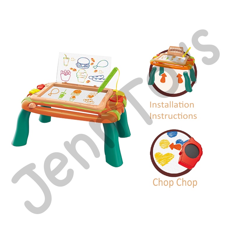 JennToys - Mainan Papan Tulis Meja anak -2 in 1 Magnetic drawing board Block Palette &amp; Color Palette