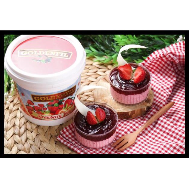 

Goldenfil Strawberry Jam 1kg( 50% Buah asli) selai strawberry HEMAT